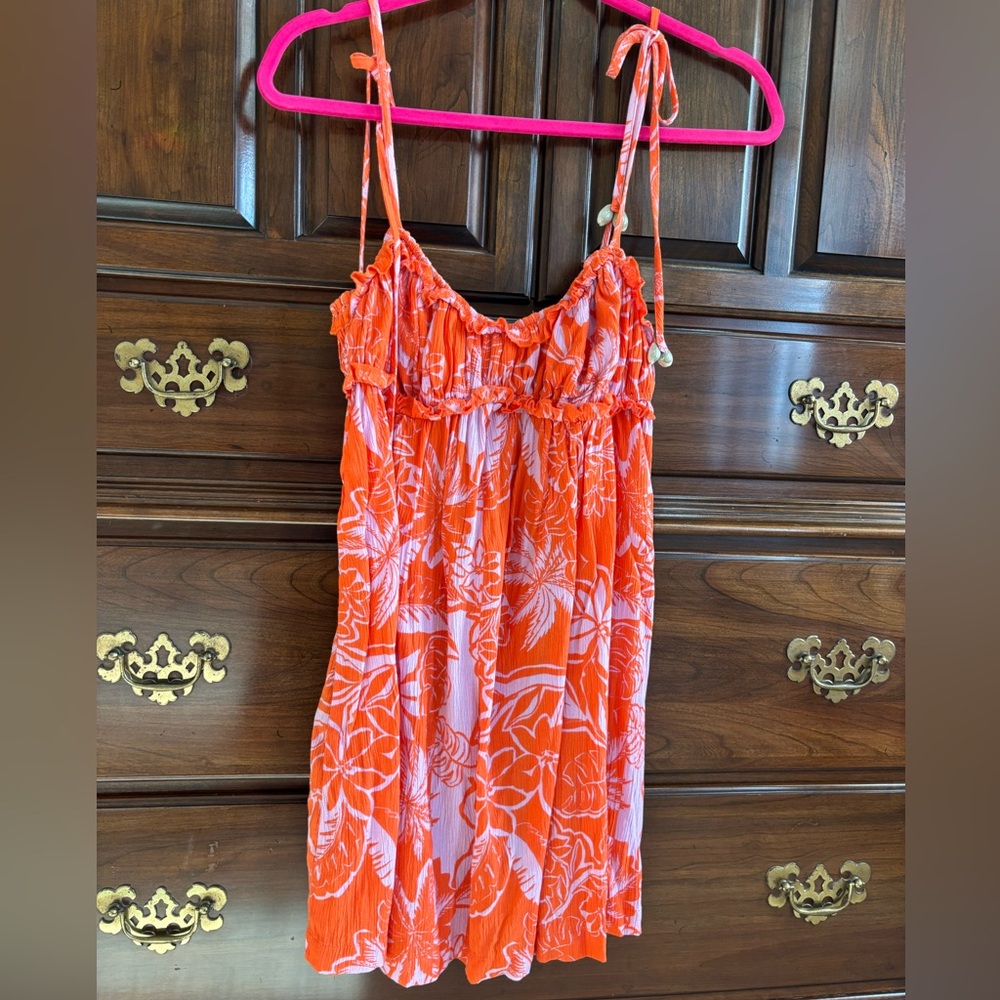 Roxy Orange Floral Mini Dress